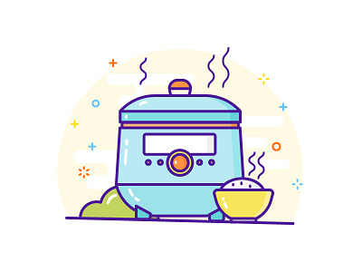 Electric Cooker design illustration illustrations
