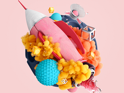 Exploration of Space 3d abstract art cgi cinema4d colours design desing illustration minimal octane render scene shapes simple ui