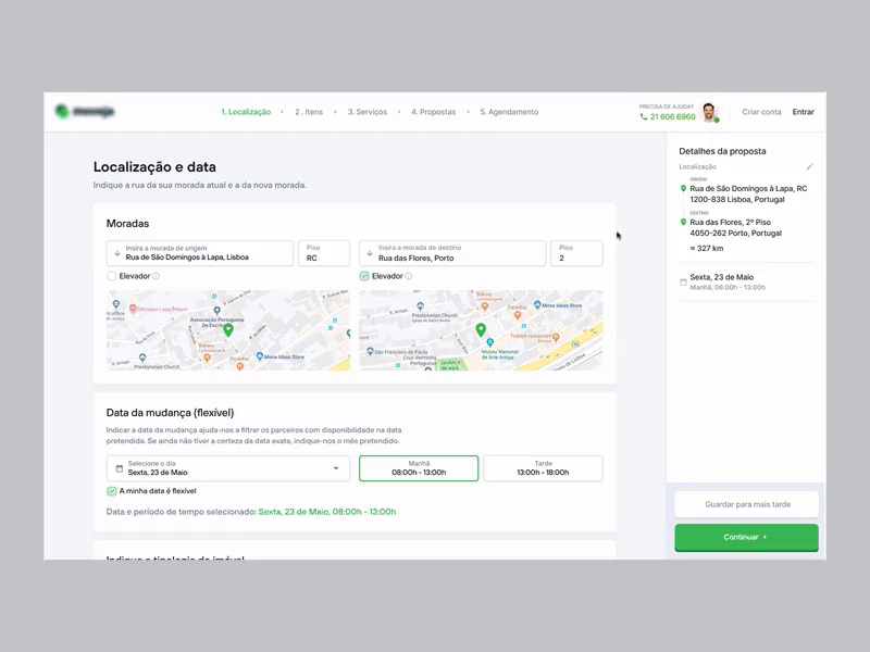 Moving Quotes Platform interface design product design saas ui ux uidesign ux design
