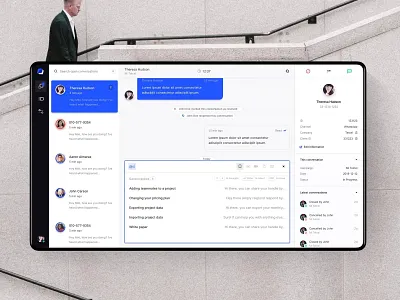 Customer Service Inbox autocomplete channel conversation crm customer service dashboard inbox messenger saved replies sketch ui