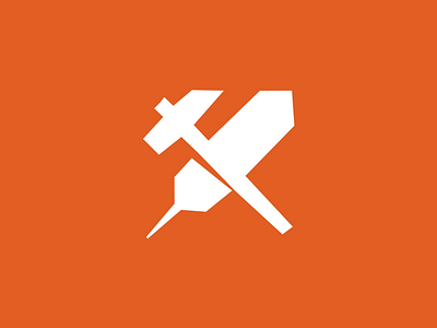 Feather & Hammer graphicdesign icon logo logodesign logos staybold symbol thick lines
