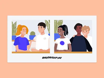 Friendship Day blue cute design friendshipday fun illustration illustrations looka looka love lookadesign vector