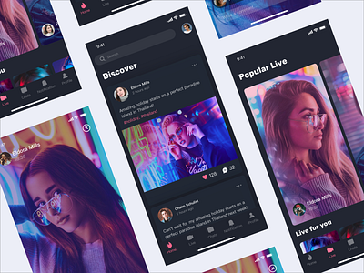 Social app design-2 app blue branding character clean design flat illustration illustrator ios logo minimal mobile typography ui ux vector web website 设计