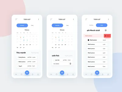 To Do List UI concept android android app app design illustration ios mockup typography ui uiux ux