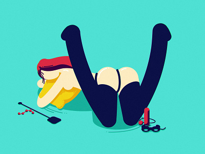 W 36daysoftype fetish girl character illustration lettering typography vector women
