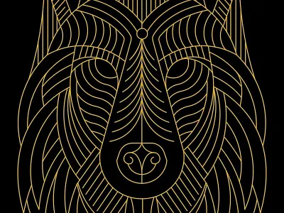 Nature wolf animal animalhead apparel branding clothing clothing brand design gold illustration lineart nature nature illustration t shirt t shirt design t shirt illustration unique wild animal wolf wolf logo wolfhead
