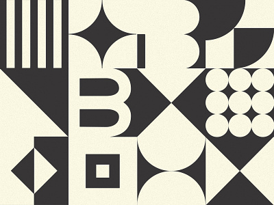 Jumbledlaya b black brand illustration milwaukee modern pattern retro vector white