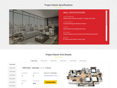 Microsite Unit details section design typography ux