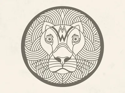 Lion illustration illustrator line line art lion logo seal vector