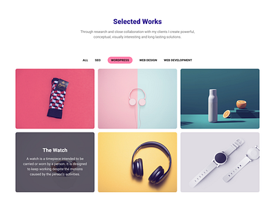 EVY - Works landing page portfolio projects theme design ui design website design works