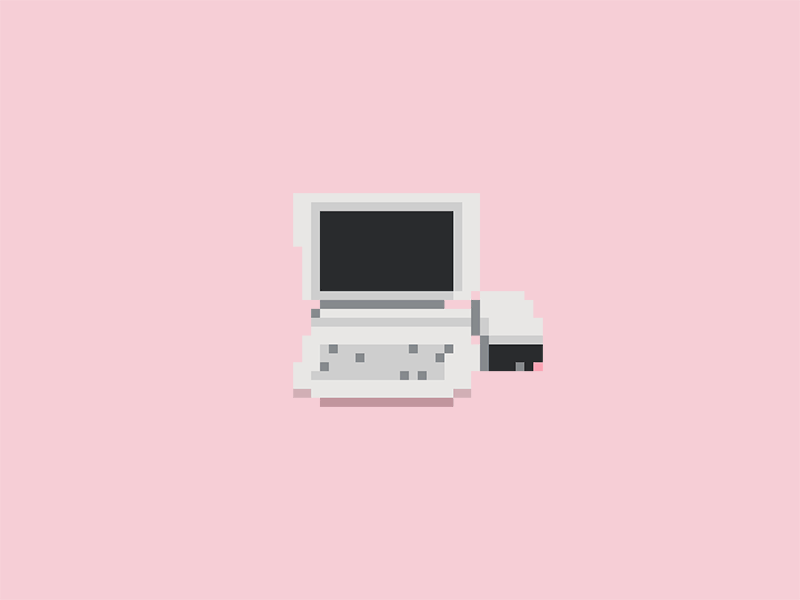 U R OK Computer 8bit animation art computer cute gaming gif illustration inspirational kawaii mac pastel pink pixel retro vector windows