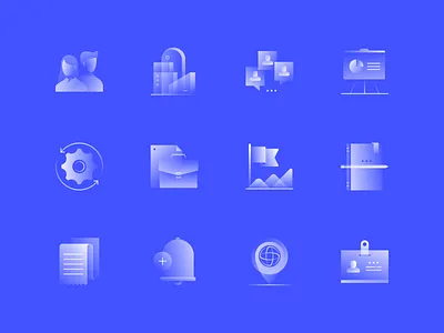 Alpha Icons / Business Set abstract brand briefcase business chart communication concept design flat gradient icon illustration logo marketing people set simple symbol vector work