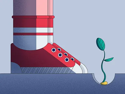 Seed boy illustration boy logo daylight icon ipad leaf logo procreate red red shoes seed illustration sneaker summer toddler vector