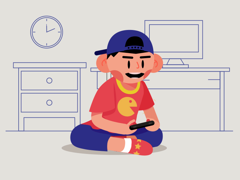 Game Boy after effect after effects animation aftereffect animation character character illustration cute design game gameboy illustration motion animation playing game vector