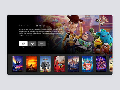Daily UI #25 | TV App concept daily ui daily ui 025 daily ui challenge dailyui dailyuichallenge film interface movie app movie online free netflix redesign smart tv smarthome streaming streaming app toy story tv app ui ux