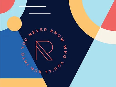 Run-In Badge badge branding color blocking colorful logo pattern run