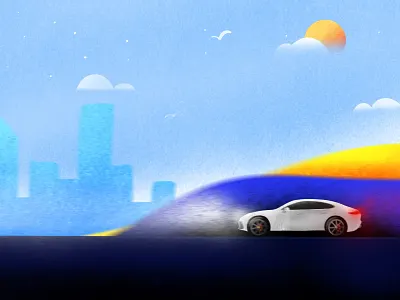 Silver Porsche Panamera brush car cars cute design drawing flat illustration lines panamera porsche procreate procreate app procreateapp simple sports car sports cars vector