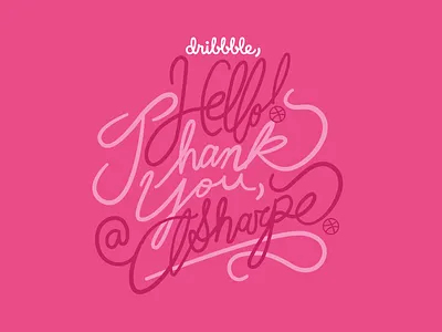Hello, dribbble! script typography vector