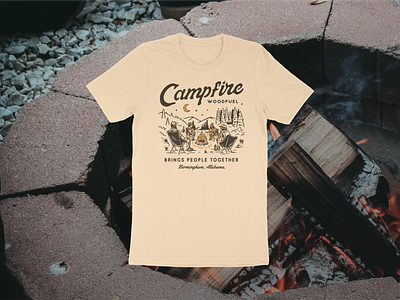 CAMPFIRE WOODFUEL branding campfire design graphic design illustration lettering logo type woodfuel