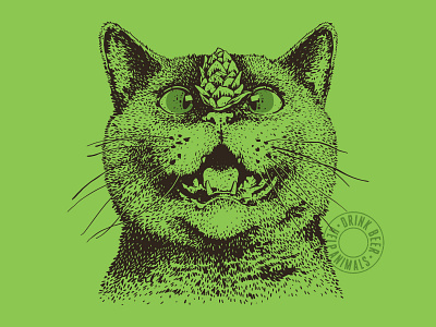 Cat Hops Illustration beer cat craft beer hops illustration kitty