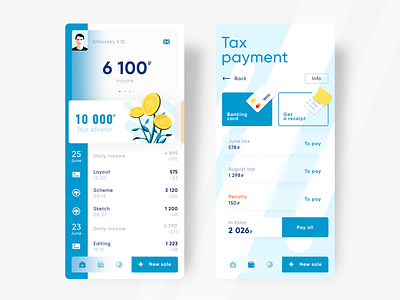 Tax payment app app design mobile ui payment ui wallet