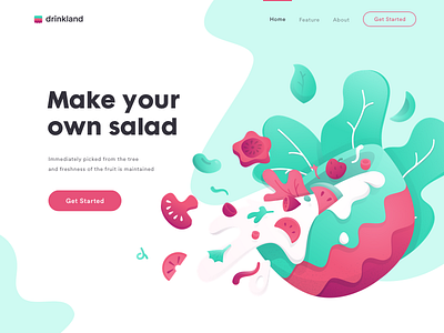 Salad - Illustration page character clean hdcraft header illustration landing page llustration logo minimalist page ui ux website