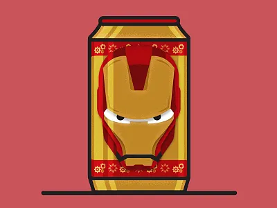 Iron Can-Front beer character design illustration ironman marvel series vector