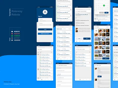 Mobile App for Contract colors contracts gallery list login mobile app design project journal raleway roboto ui user experience userinterface ux
