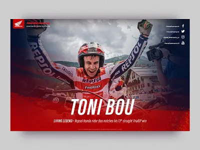 Honda powersports - Toni Bou branding photography typography webdesign
