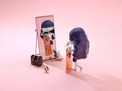 Miss.Mei Dressing 3d c4d character design girl character illustration octanerender