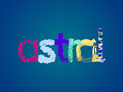 Astral art cartoon colorful design drawing illustration logo typography