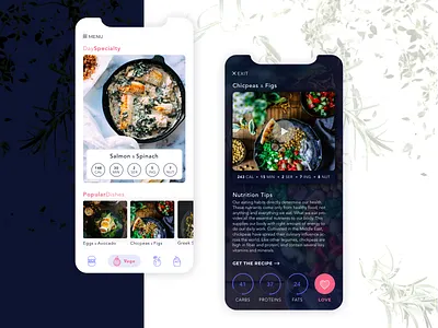 FoodApp app app design application branding dark app food food and drink food app ios moye moyedesign ui ui design ux