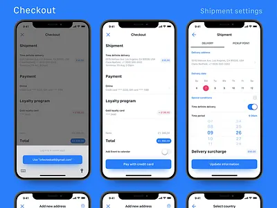 Checkout – E-comm iOS UI kit – Set 3 checkout e comm ecom ios iphone luxury native payment store ui uikit ux