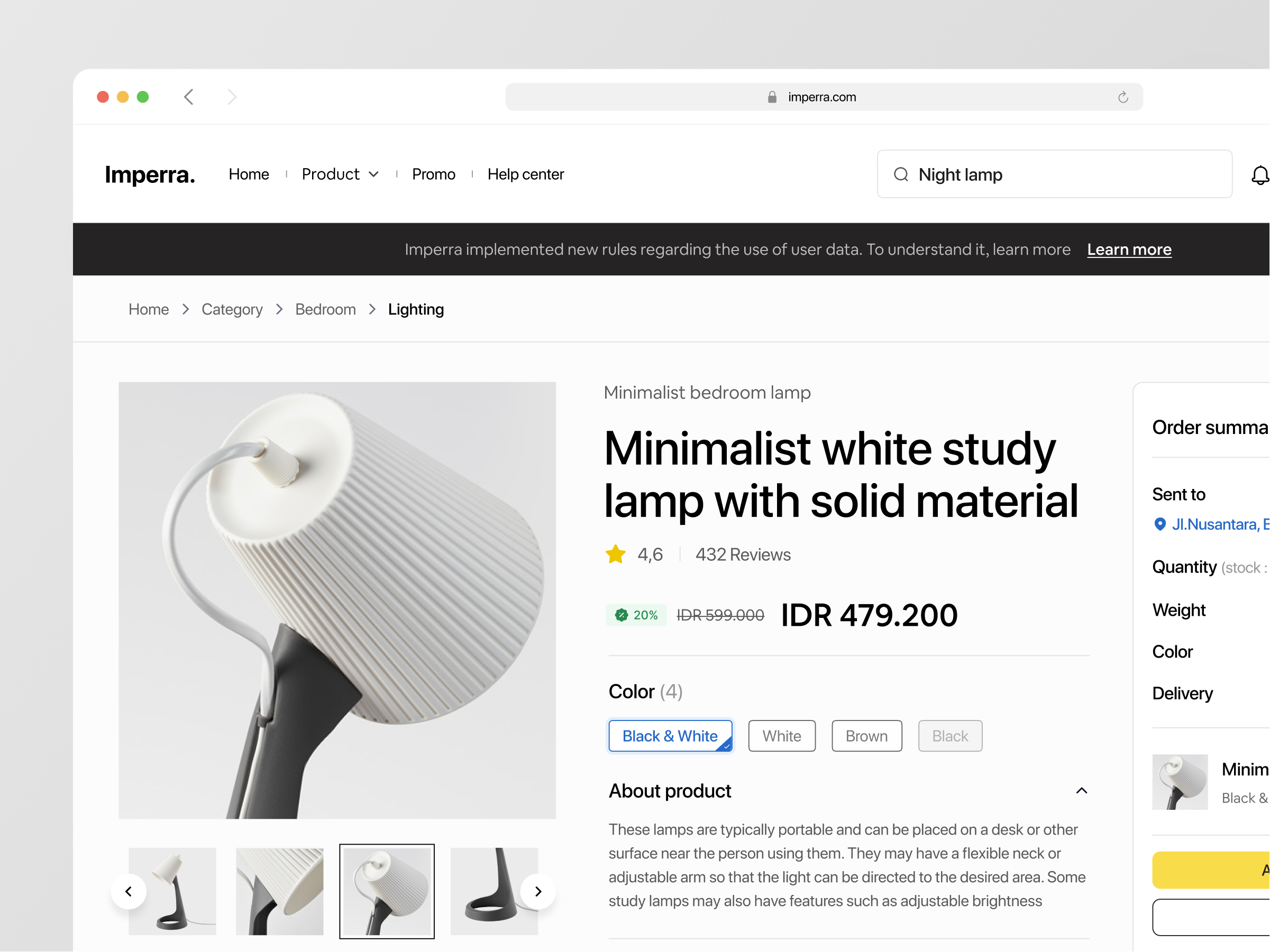 Imperra ~ Furniture Store [Detail Page] clean dashboard ecommerce ecommerce dashboard furniture shop market place mobile app online shop online store product page shop store ui user interface ux web design website