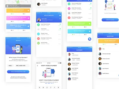 Kolo App - Event App app design illustrations typography