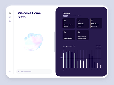 AI Home Assistant Desktop 3d ai dashboard ux uxui web