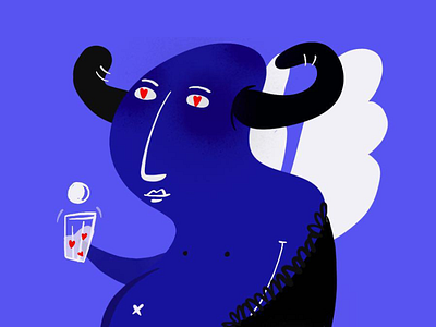 Swallowing Hearts clean flat illustration minimal