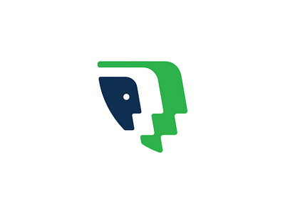 Testerra blue face green heads logo negative space people whitespace