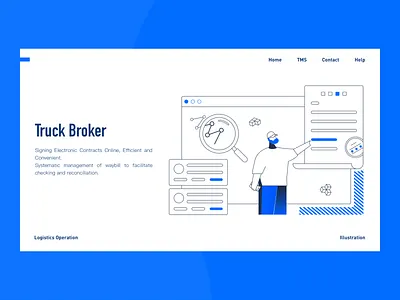 Illustration for truck broker 02 illustration design