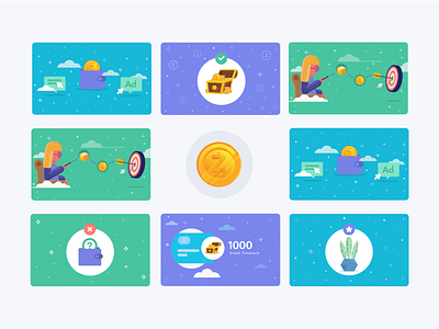 App illustrations app appillustration branding coin color design ecommerce app icon illustration iphone logo target ui vector