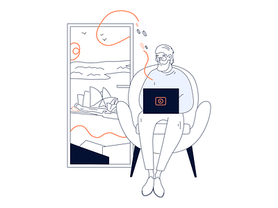 Illustration. Branding & Website. Chronobank clean design embacy illustration illustrator landing landing page minimal ui vector