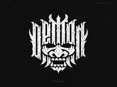 Demon clothing game high style japan lettering logo logotype music samurai tshirt typography wiktor ares yakuza