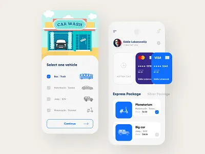 Vehicle Wash App app branding car washing concept design illustration interface modern and creative print trending design typography uiux vehicle washing