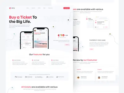 Landing Page Ticket - Wetrip bus clean flight home page landing page landing page design ticket ticket app train travelling ui ui design ux web web design website website design