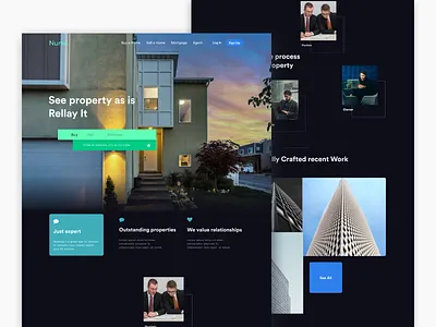 Real Estate landing website app design dark dashboard design landingpagedesign minimal minimal design real estate landing page trendy ui ui ux uiux webdesign website website ui