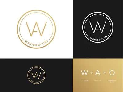 Wanted By Das - Logo Design branding denisestienen fashion friends golden gradient icon icon design identity identity design logo logo design logo grid