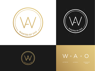 Wanted By Das - Logo Design branding denisestienen fashion friends golden gradient icon icon design identity identity design logo logo design logo grid