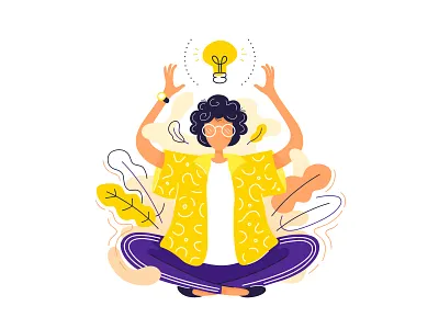 Idea Zen balance character concept creative design flat girl harmony illustration line meditate meditation people relax search trendy women work yoga zen
