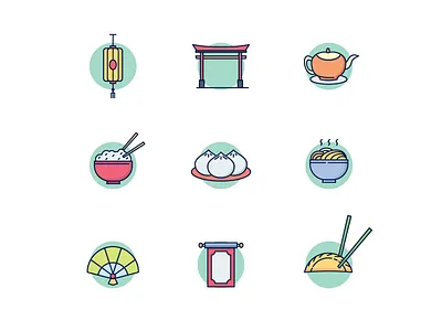 East Asian Food Icons animation app branding design east east asian ecommerce flat food icon illustration illustrator sketch ui ux vector vulture web web design website