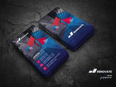 Business Card Template abstract architect branding buildings business card design businesscards colorful corporate creative design graphic identity modern photoshop print print ready professional realestate